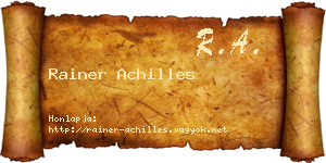 Rainer Achilles névjegykártya